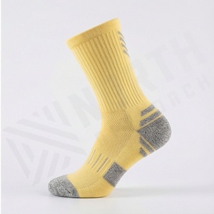 Yellow Crew <b>Socks</b> Breathable Spandex Polyester <b>Running</b> <b>Socks</b> for Adults Summer Athletic Sport Use - Product Image 3