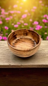 Juego de Vajilla de Madera de Acacia para Bebés, Tazón de Madera Pulida en Forma de Corazón, Plato de Cerámica de Coco, Plato de Plástico para Ensaladas, para Restaurante, Hogar y Camping - Product Image 4