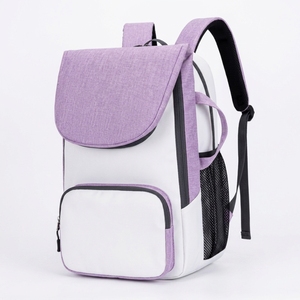 Sac à dos de raquette en toile verte personnalisé avec fermeture éclair à rabat orange, résistant à l'eau, style décontracté, capacité 30-40L - Product Image 5