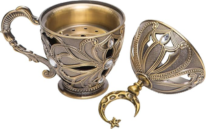 Decorative Handmade Bakhoor <b>Incense</b> <b>Burner</b> Arabic Style for Oud Chips Home Decor Religious Gift Purpose Metal - Product Image 6