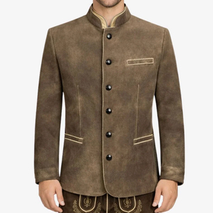 Veste traditionnelle bavaroise pour homme OEM avec col montant et logo frontal, veste d'hiver en laine pour l'extérieur, nouvelle arrivée - Product Image 1
