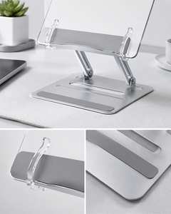 New Modern Adjustable Foldable Customizable for Easy Assembly Home Office Transparent <b>Rotatable</b> Acrylic Book Laptop Stand - Product Image 5