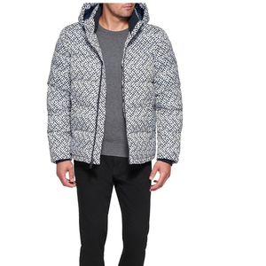 Veste matelassée à capuche pour homme en tissu brillant OEM personnalisé, style hip-hop, parka d'hiver rembourrée - Product Image 4