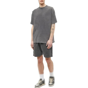 Summer Vintage Acid Wash Mens Heavyweight Canvas <b>Shorts</b> 100% Cotton Quick Dry Drawstring Closure Mid Waist Streetwear Solid - Product Image 2