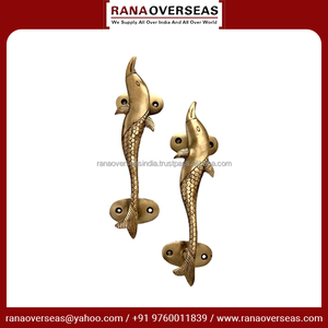 Par de manijas de puerta principal de metal de latón delfín hechas a mano con acabado antiguo a precio asequible de proveedor de confianza - Product Image 3