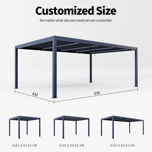 Pérgola bioclimática contemporánea de aluminio para jardín exterior con techo de lamas motorizadas para terraza - Product Image 4