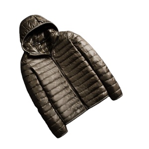 Chaqueta Ligera de Algodón y Poliéster para Hombre, Chaqueta de Plumón con Cuello Alto y Capucha, Cierre de Cremallera, Color Sólido Vintage, Chaquetas Cálidas de Invierno - Product Image 4