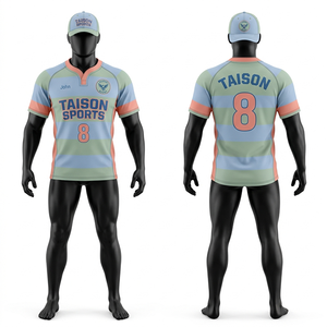 เสื้อรักบี้ชาย ผ้าโพลีเอสเตอร์ 180 GSM ระบายอากาศได้ดี สีแดง ดีไซน์แผงสีเทาเข้ม พิมพ์ลายแบบ Sublimation โลโก้สั่งทำได้ - Product Image 5
