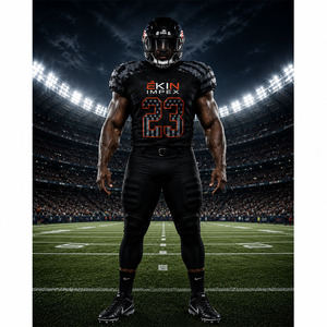 Conjunto de Uniforme de Fútbol Americano Sublimado Personalizado, Diseño de Camuflaje, Jersey de Fútbol Transpirable y Pantalones Integrados, Ropa Deportiva al por Mayor para Equipos - Product Image 3