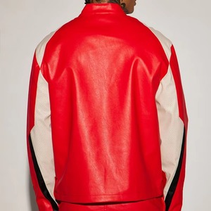 Custom Design Retro Classic Leather Motorcycle <b>Jacket</b> Oem logo Patch Genuine Leather <b>Racing</b> <b>Jacket</b> for Men - Product Image 2
