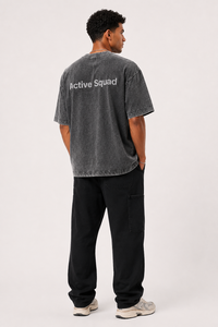 Camiseta Casual de Hombre Active Squad con Logotipo Frontal Transpirable, Cuello Alto, Corte Regular, Poliéster/Algodón, Venta al Por Mayor - Product Image 3