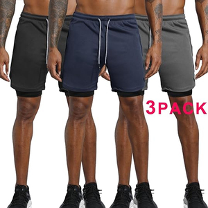 Pantalones Cortos Deportivos para Hombre 2 en 1 con Forro de Compresión, Pantalones Cortos de Gimnasio con Bolsillo para Teléfono, Proveedor Mayorista OEM - Product Image 6