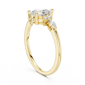 Bague en diamant taille marquise et poire en gros, montures en or 14k 18k et platine, bijoux personnalisés en pierres précieuses véritables pour femmes - Product Image 5