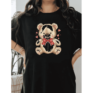Comoda t-shirt in cotone da donna con fiocco alla moda e per ogni stagione - Product Image 3