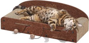 Cama Rascador para Gatos de 26 Pulgadas, 2 Almohadillas Rascadoras de Cartón Reversibles de Repuesto para Gatos de Interior, Juguete Divertido para Rascar Sofás y Sillones - Product Image 3