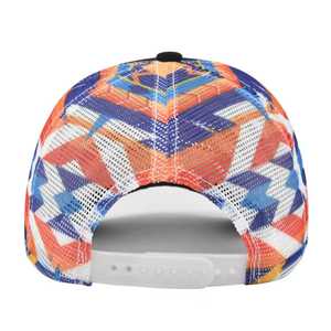 Unisex Breathable <b>Mesh</b> Baseball Cap Geometric Print Adjustable Size Casual Hat for Spring Summer Outdoor Use - Product Image 6