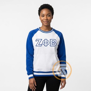 Sudadera de cuello redondo de algodón transpirable para mujer, personalizada al por mayor, bordada, de forro polar, para la hermandad Zeta Phi Beta, ideal para invierno. - Product Image 4