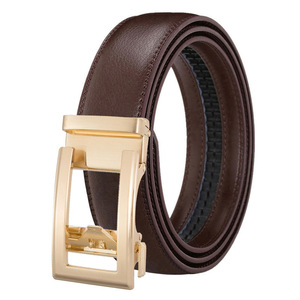 Ceinture en cuir véritable pour homme, longueur personnalisée, style décontracté et professionnel, boucle automatique dorée, fabriquée sur mesure - Product Image 3