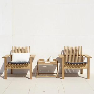 Contemporary <b>Garden</b> <b>Set</b> Chair Strong Metal Structure Comfortable Backrest UV Resistant Finish for Outdoor Living - Product Image 3