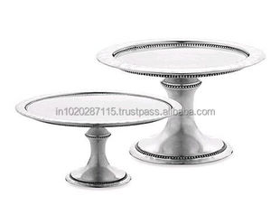Metal cake stand handcrafted dessert <b>display</b> piece for artisan bakery branding elegant sturdy reusable decorative - Product Image 5