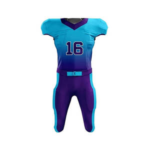 New Design Men's V-Neck Sublimated Jersey Pants Gradient Color <b>Quick</b> <b>Drying</b> Regular Fit Short Sleeve American Football Uniform - Product Image 5