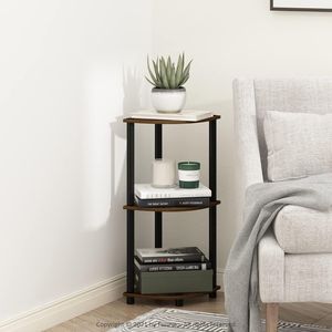 3-Tier <b>Corner</b> Bookshelf Open Display <b>Storage</b> Shelves for Living Room and Home Office - Product Image 2