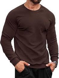 T-shirt décontracté à manches longues pour homme en tissu corduroy Spandex/Polyester 180g, col rond, respirant, coupe régulière, tricoté, marque STELLAR - Product Image 3