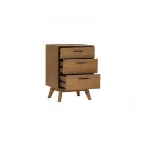 Gabinete de Acento Premium de 3 Cajones en Nogal Tennessee Claro con Patas de Madera Sólida y Chapa de Acacia para Oficinas Ejecutivas y Espacios de Lujo - Product Image 2