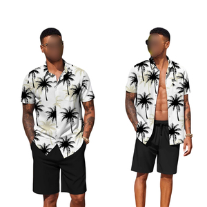 Plus Size Reversible 100% Cotton Quick Dry Summer Shirt Shorts <b>Set</b> Breathable Windproof Casual New Arrival <b>Twin</b> <b>Sets</b> - Product Image 6