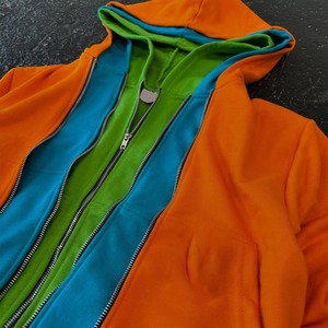 Multi Color Heavyweight Streetwear Oversized Cotton Unisex Terry Blank Hoody Cropped <b>Zip</b> <b>up</b> Triple Layer Men's Hoodies - Product Image 2