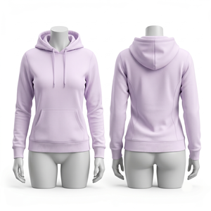 Sweat à capuche unisexe pour barbier, 320 GSM, en coton et polyester polaire, avec empiècement latéral rose, personnalisable avec impression sérigraphique et broderie de logo - Product Image 4