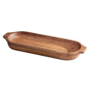 <b>Set</b> of 2 Rounded Wooden Tray For Decor For Interior Decor For Gifting For Fruits And Vegetables Organizer For <b>Serving</b> - Product Image 2