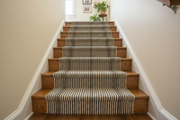 Modern Striped Jute Stair Runner Rug Black White Handwoven Hallway Heavy Duty Corridor Floor Mat Hotel Luxury Home