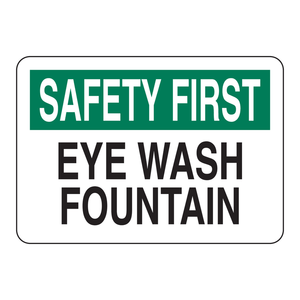 Panneau de signalisation murale Brady Safety First pour fontaine de lavage des yeux, vert/blanc, pour laboratoire - Product Image 3