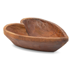 Bol à pâte en bois de manguier en forme de cœur au design élégant Bol en forme de cœur en bois pour bougies, décoration de chambre et bols décoratifs de table - Product Image 1