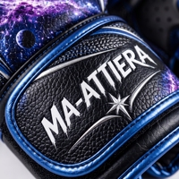 Gants de boxe Galaxy Print pour adultes, équipement d'entraînement en cuir PU avec fermeture Velcro au poignet
