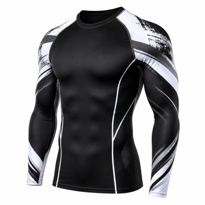 Maillot de compression respirant en polyester/spandex à manches longues, personnalisable, pour sportifs – Fabricant OEM ODM - Product Image 3