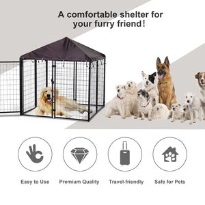 Recinto per Cani XXL in Rete Metallica Saldata, Gabbia Esterna per Cani di Piccola e Fino a Taglia XXL, con Motivo Quadrato per Razze Grandi - Product Image 3