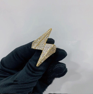 Premium <b>Men</b> Hip Hop Prong Setting Engagement Iced Out 925 Sterling <b>Silver</b> Rapper Wedding or Party Anniversary Gift <b>Rings</b> - Product Image 1