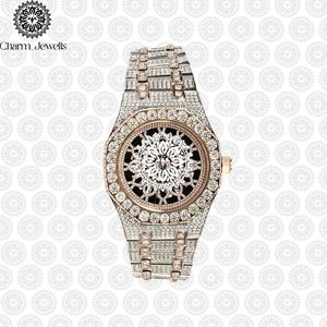 Montre de luxe Charm Jewells en acier inoxydable, boîtier carré de 40 mm, cadran ajouré, mouvement mécanique analogique, bracelet de mode pour homme, automatique - Product Image 1