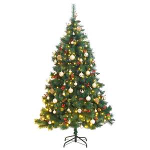 Sapin de Noël Artificiel Articulé avec 300 LED et Ensemble de Boules 210 cm pour une Décoration Festive - Product Image 1