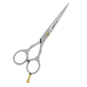 Ciseaux de coiffure professionnels en acier inoxydable allemand argenté avec vis de réglage dorée, lame tranchante, ciseaux de salon de barbier - Product Image 2