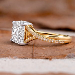 Bague en diamant de laboratoire taille princesse de 2,00 carats, certifiée IGI, or 14 carats plaqué rhodium, bijoux de luxe pour fiançailles, mariage et cérémonie nuptiale - Product Image 2