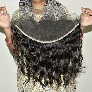 Extensions de cheveux indiens Remy 100% naturels, ondulés (Body Wave) et profondément ondulés (Deep Wave), cuticules alignées, double trame machine, frontal HD 13*6, vente en gros - Product Image 5
