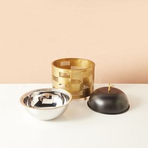 Cuerpo de diseño de corte láser de la mejor calidad con tapa de metal negro, cazuela, calentador de alimentos de metal de alta calidad, plato para servir y olla caliente - Product Image 2