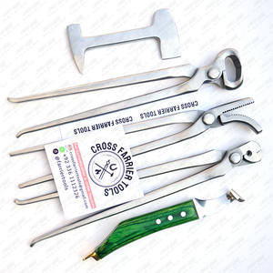 Kit de herramientas de herrador de alta calidad al por mayor, pinza de martillo, extractor de zapatos, cuchillo de pezuña, mango de madera, instrumentos de acero inoxidable duraderos - Product Image 2