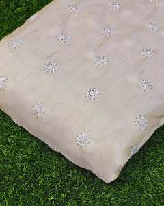 Tissu en gros pour broderie de perles, tissu textile fantaisie, dentelle à sequins, organza pour fabricants de robes de mariée, abayas et caftans, OEM mondial - Product Image 6