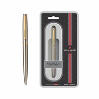 Stylo bille en métal Pierre Cardin Monza de haute qualité, design élégant, finition argent mat premium, personnalisable, pointe de 0,7 mm