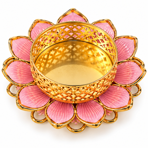 Decorative Lotus Tealight Holder Pack of 6 Mix <b>Colours</b> for Diwali Decoration Home Decor Festive Table Candle Holder <b>Set</b> - Product Image 6