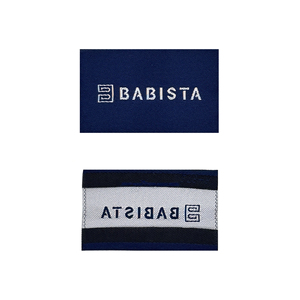 Etiquetas de Estilo Premium de Alta Calidad, Personalizadas, Cosidas, Cortadas con Láser, con Puntas Plegadas, Tejidas, de Damasco, Rectangulares, Personalizables, Lavables, para Prendas - Product Image 1
